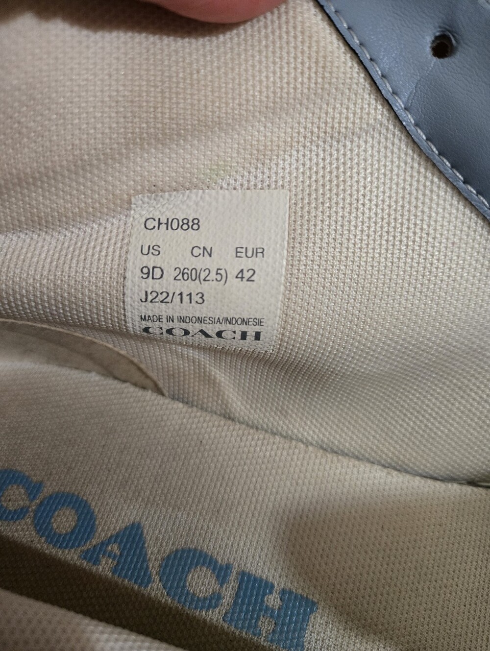 Coach Clip High Chambray Denim Blue High Top Signature-Pattern Sneakers - Picture 3 of 9